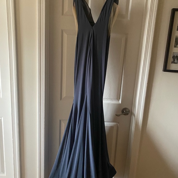 jovani v neck with train dress - Picture 6 of 12